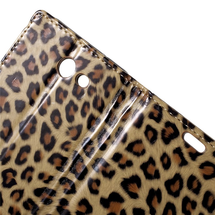 For Samsung Galaxy J7 (2017) Glossy Leopard PU Leather Wallet Case with Stand-6