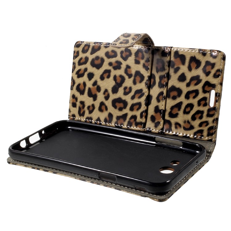 For Samsung Galaxy J7 (2017) Glossy Leopard PU Leather Wallet Case with Stand-9