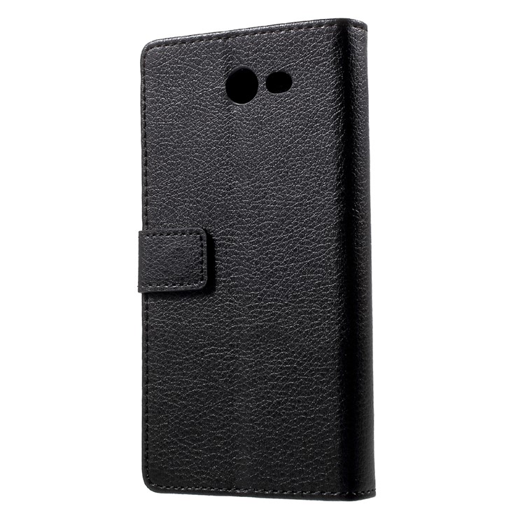 Lychee Texture Leather Wallet Stand Case for Samsung Galaxy J7 (2017) - Black-3