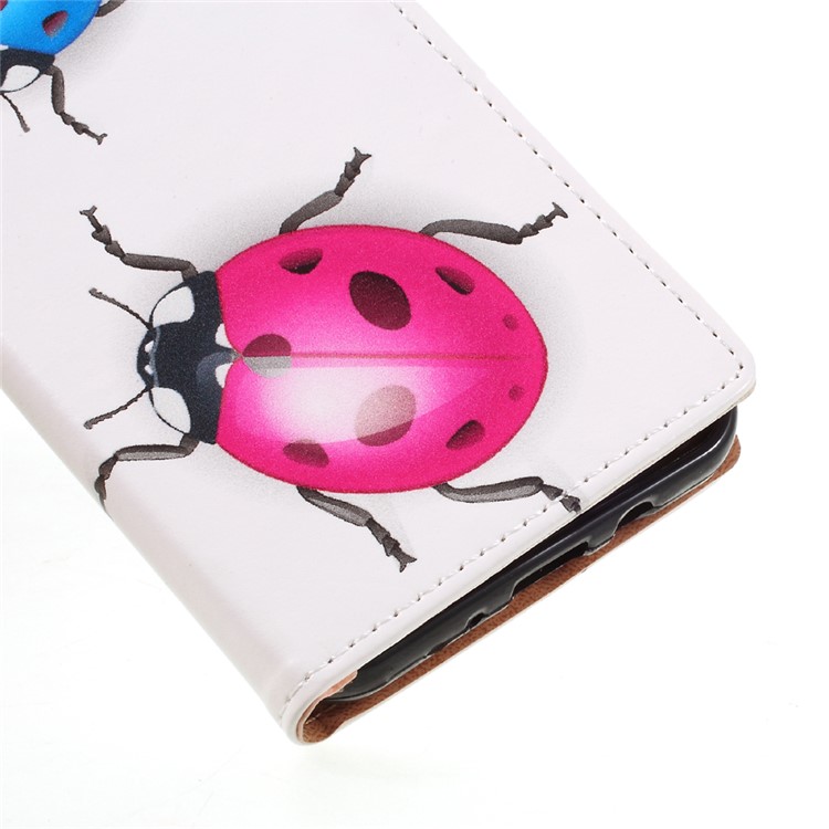 Patterned Leather Stand Case Protector for Samsung Galaxy J7 (2017) - Colorized Ladybugs-7
