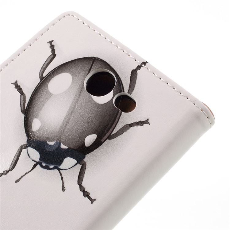 Patterned Leather Stand Case Protector for Samsung Galaxy J7 (2017) - Colorized Ladybugs-8