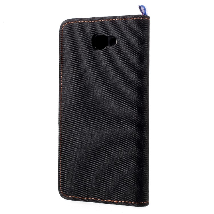 England Style Jean Cloth Leather Card Holder Cell Phone Case for Samsung Galaxy J5 (2017) - Black-3