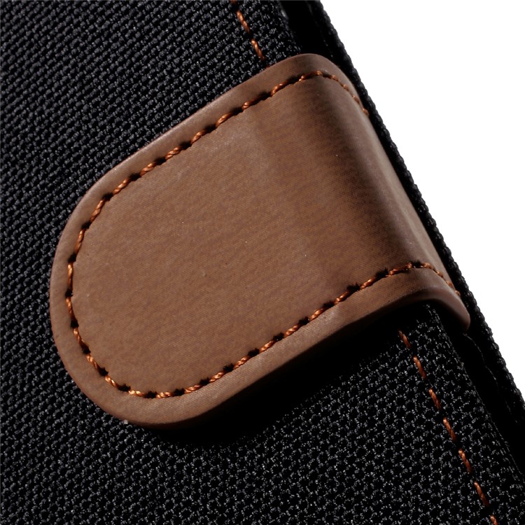 England Style Jean Cloth Leather Card Holder Cell Phone Case for Samsung Galaxy J5 (2017) - Black-8