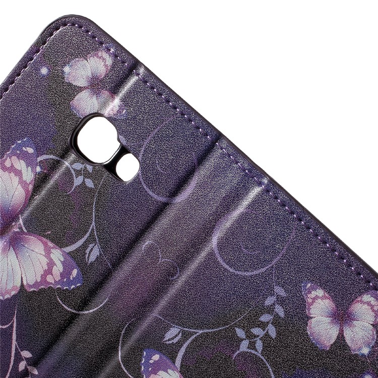 Patterned Leather Wallet Stand Cover for Samsung Galaxy A3 (2017) - Purple Butterfly-6