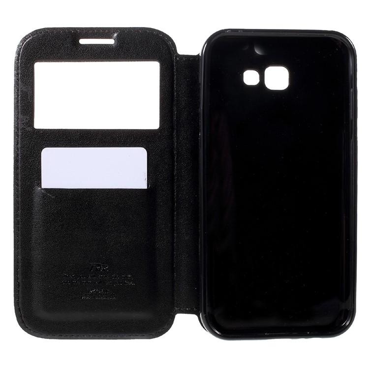 ROAR KOREA Noble Leather View Auto-absorbed Flip Case for Samsung Galaxy A7 (2017) - Black-5