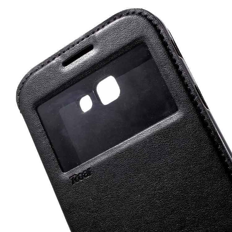 ROAR KOREA Noble Leather View Auto-absorbed Flip Case for Samsung Galaxy A7 (2017) - Black-7