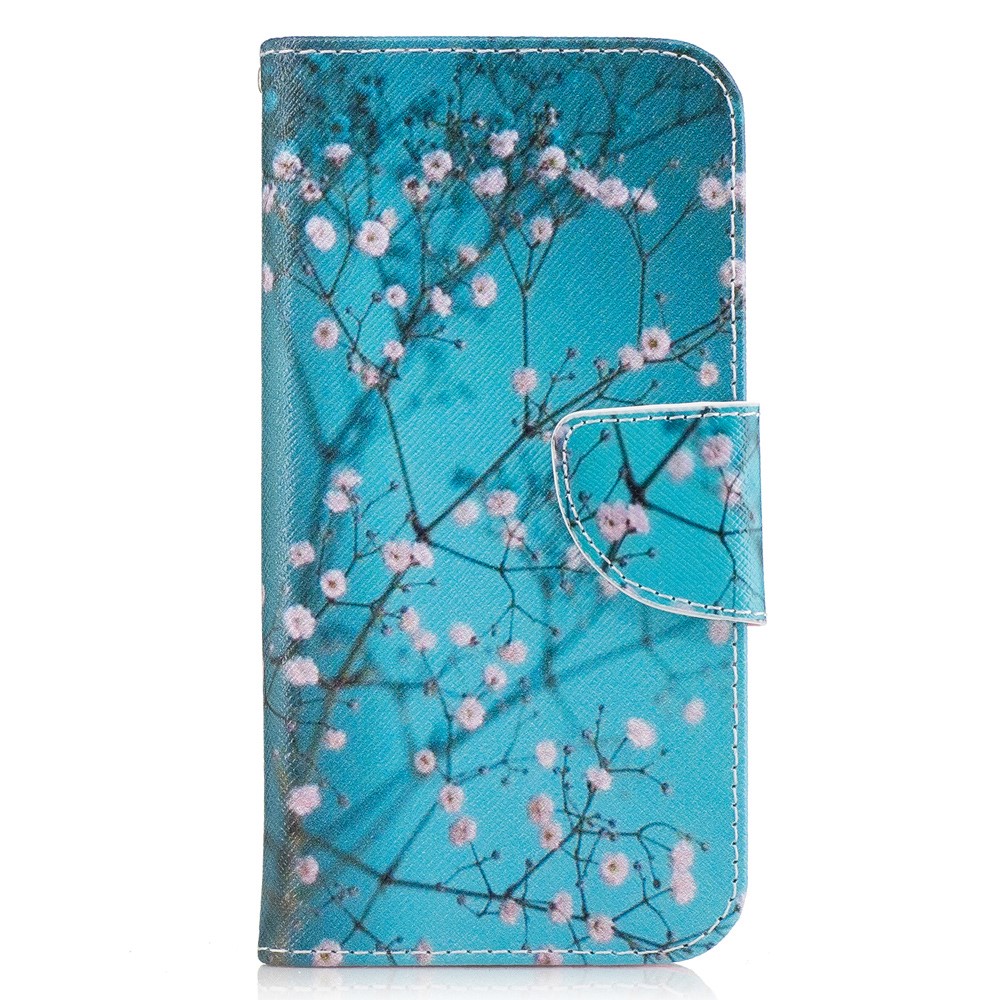 Padrão Printing Leather Stand Stand Caso Para Samsung Galaxy A5 (2017) - Flores Florescendo