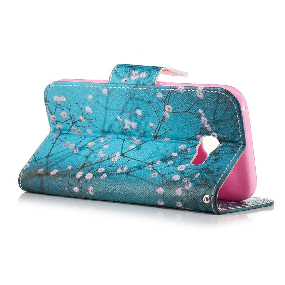 Padrão de impressão de couro Carteira Stand caso para Samsung Galaxy A5 (2017) - flores de florescência-4