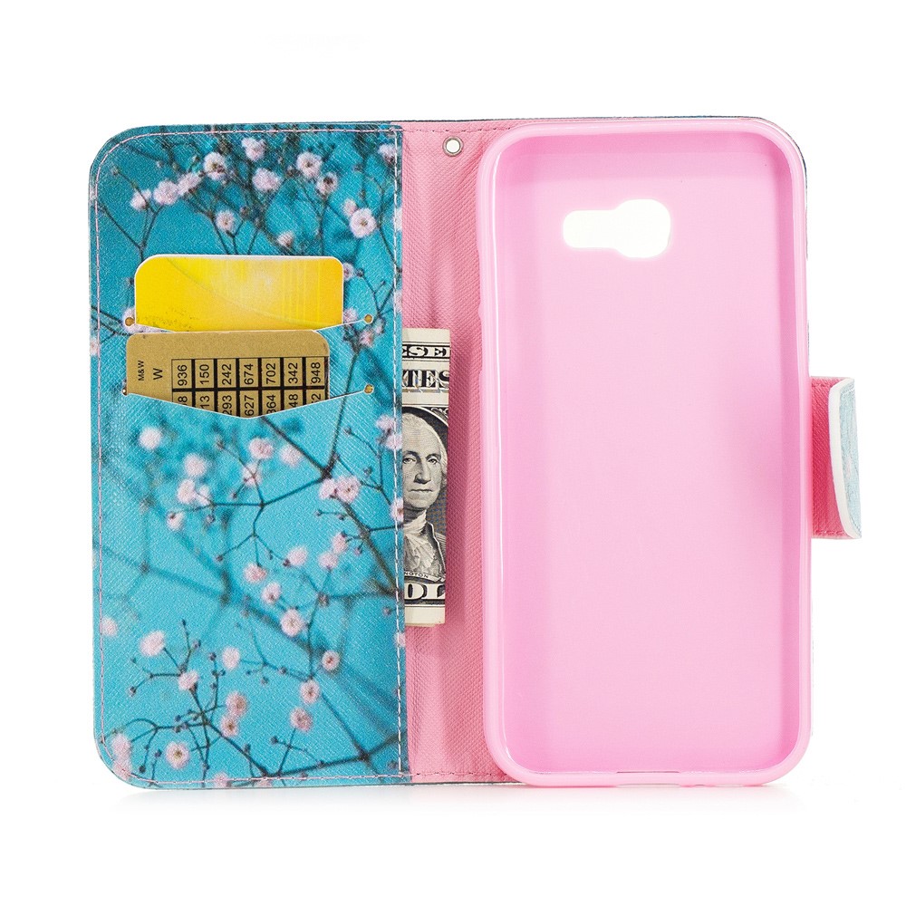 Padrão de impressão de couro Carteira Stand caso para Samsung Galaxy A5 (2017) - flores de florescência-8