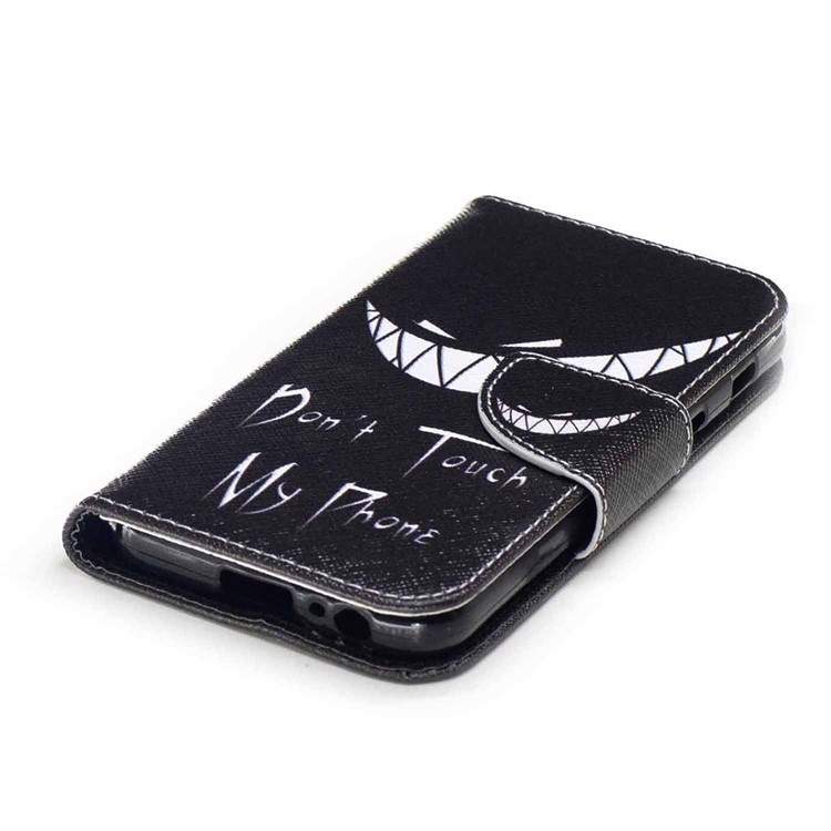 Patterned Leather Wallet Mobile Phone Case for Samsung Galaxy A3 (2017) - Do not Touch My Phone-6