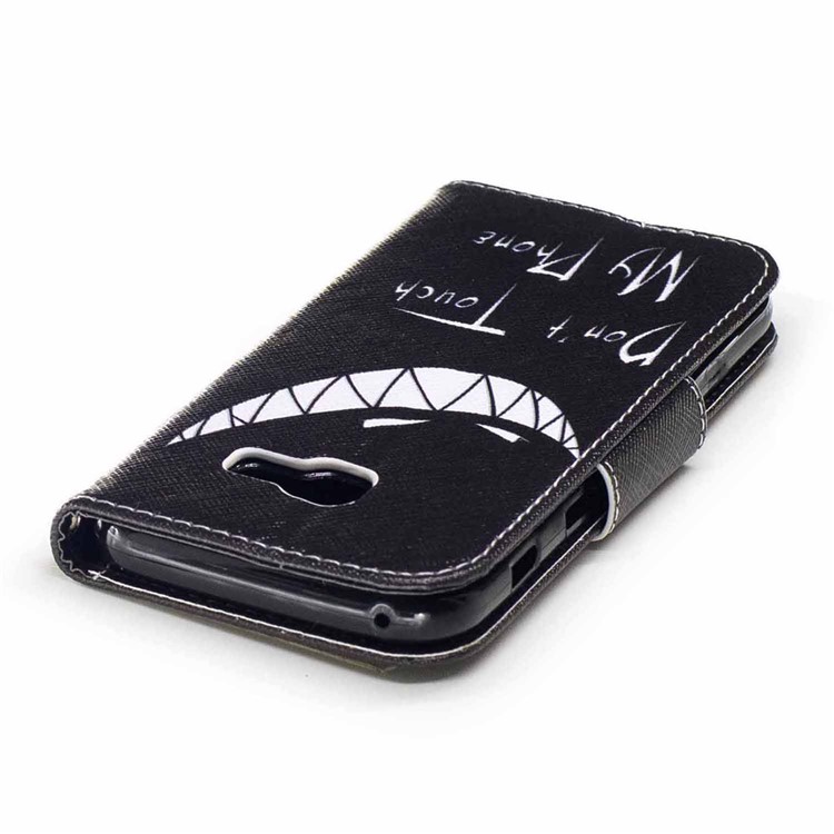 Patterned Leather Wallet Mobile Phone Case for Samsung Galaxy A3 (2017) - Do not Touch My Phone-7