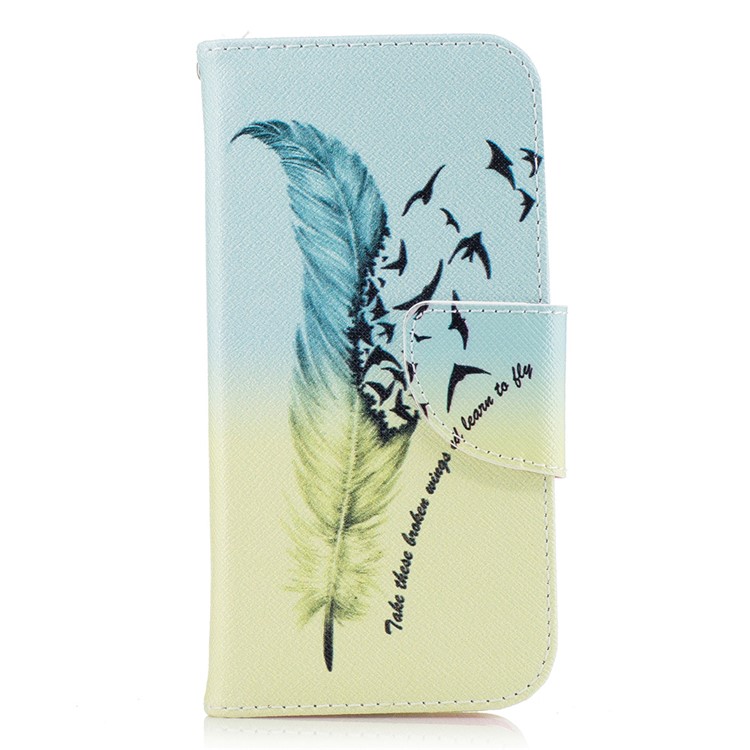 Patterned Leather Card Holder Protective Case for Samsung Galaxy A3 (2017) - Quill Pen and Quote-2