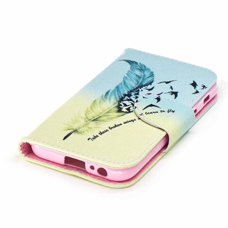 Patterned Leather Card Holder Protective Case for Samsung Galaxy A3 (2017) - Quill Pen and Quote-6