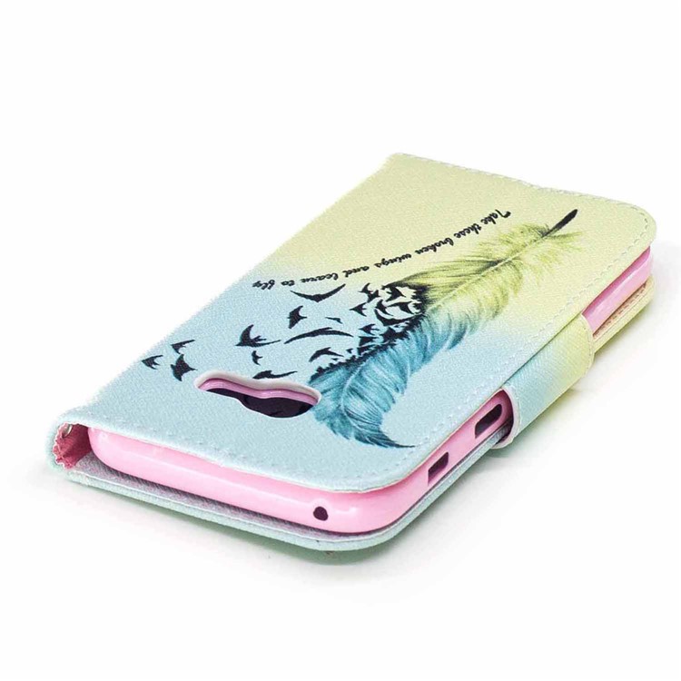 Patterned Leather Card Holder Protective Case for Samsung Galaxy A3 (2017) - Quill Pen and Quote-7