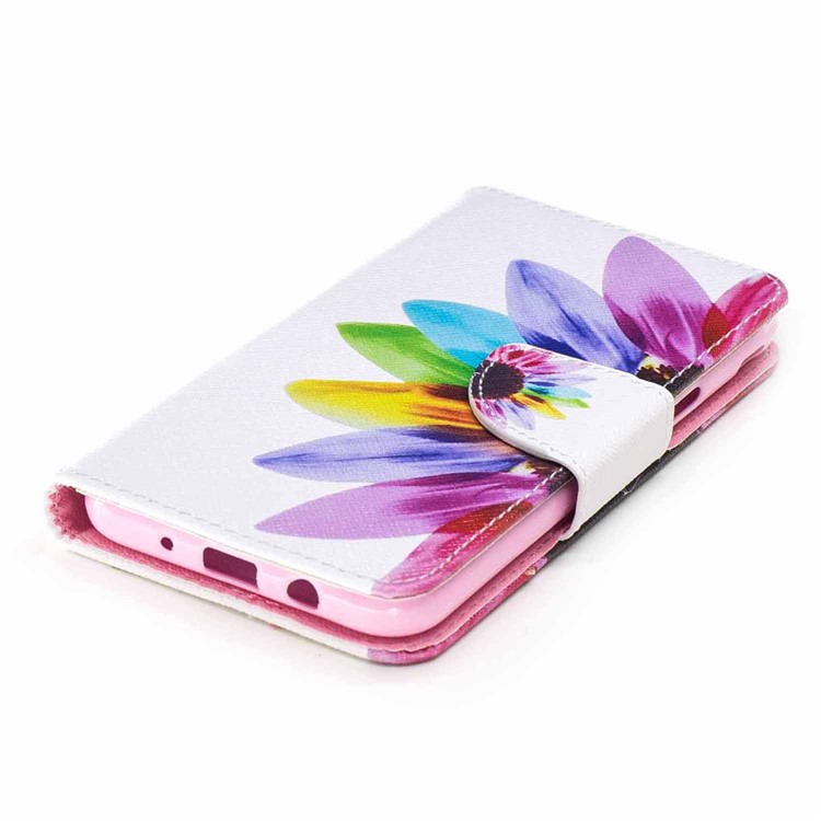 Patterned Leather Wallet Phone Shell for Samsung Galaxy J3 (2017) - Colorful Sunflower-7
