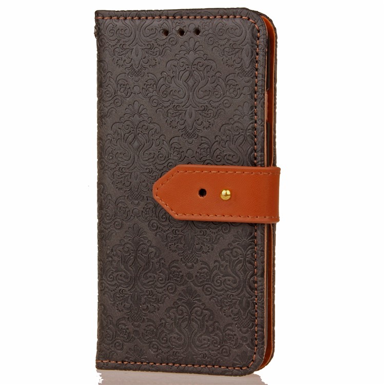 Embossed Damask Pattern PU Leather Wallet Case for Samsung Galaxy S7 G930 - Black-4