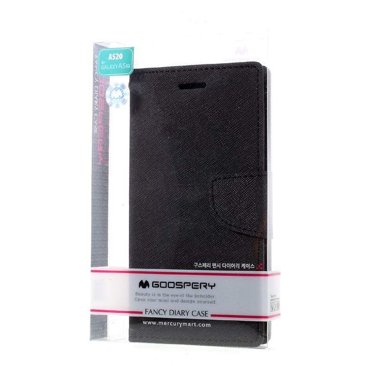 MERCURY GOOSPERY Fancy Diary Wallet Leather Mobile Case for Samsung Galaxy A3 (2017) - Black-11