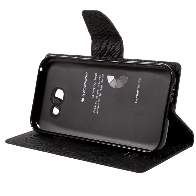 MERCURY GOOSPERY Fancy Diary Wallet Leather Mobile Case for Samsung Galaxy A3 (2017) - Black-4