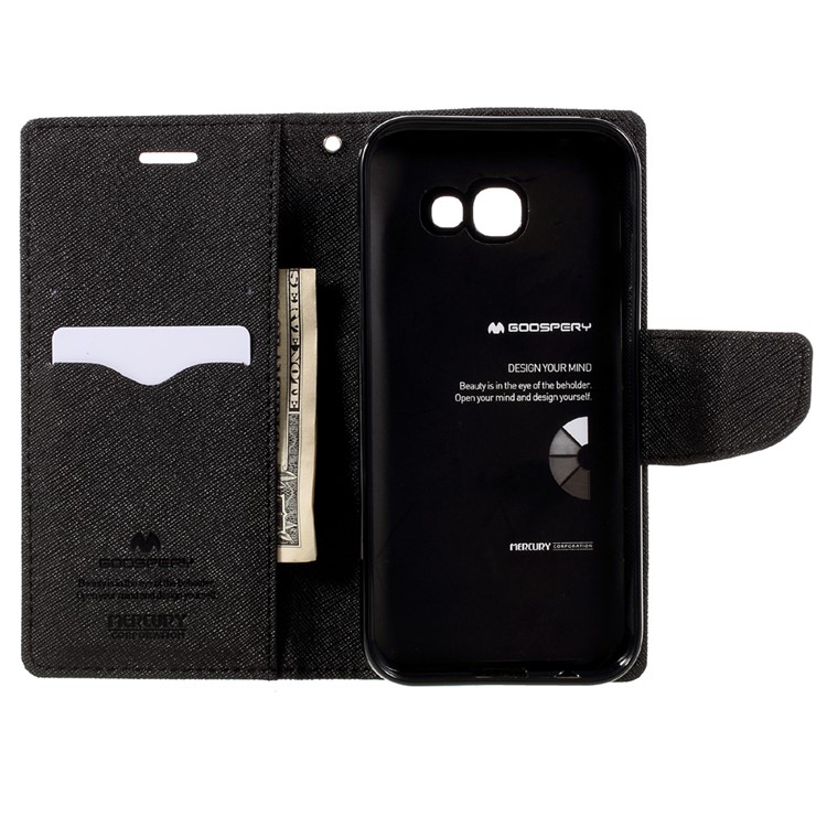 MERCURY GOOSPERY Fancy Diary Wallet Leather Mobile Case for Samsung Galaxy A3 (2017) - Black-6