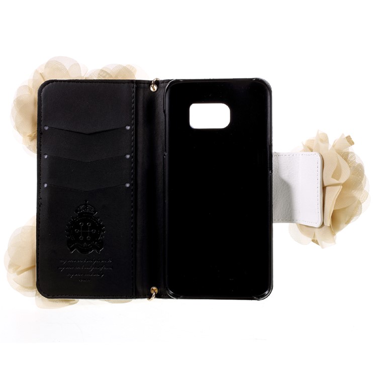 For Samsung Galaxy S7 Edge G935 Chiffon Flower Rose Handbag Chain Style Leather Wallet Phone Case-7