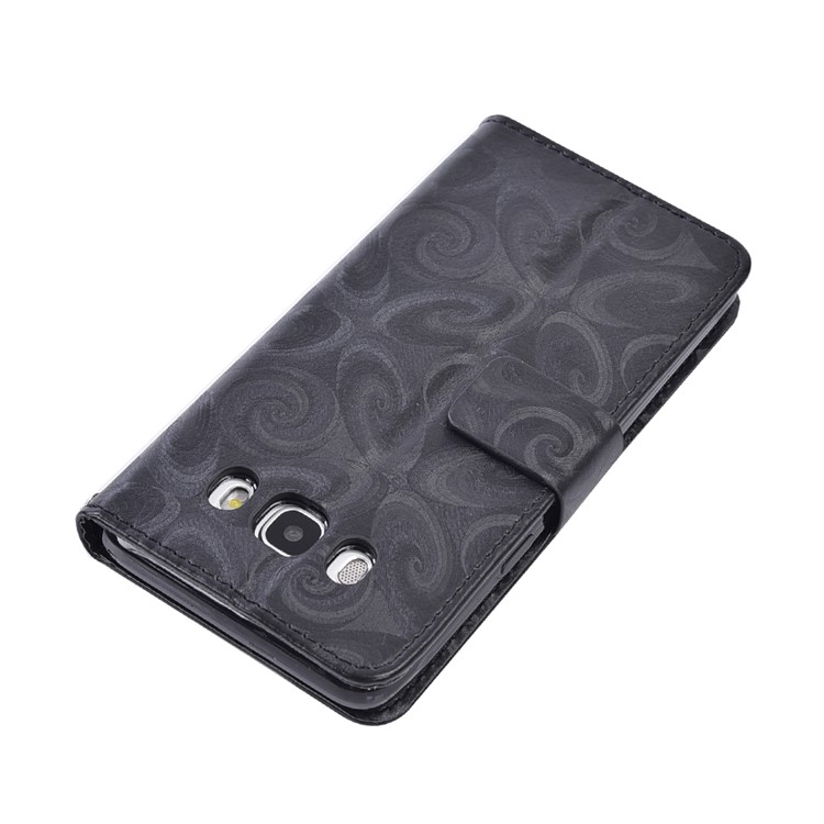 Spiral Texture Wineglass Quick Sand Leather Wallet Phone Case for Samsung Galaxy J5 (2016) SM-J510 - Black-8