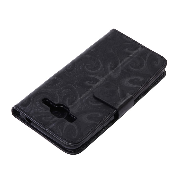 Spiral Texture Wineglass Quick Sand Leather Wallet Mobile Case for Samsung Galaxy J3 (2016) / J3 - Black-6