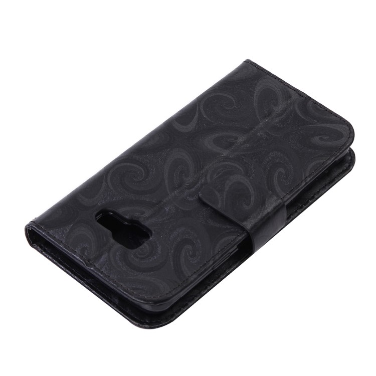 Spiral Texture Wineglass Quick Sand Leather Wallet Case for Samsung Galaxy A3 SM-A310F (2016) - Black-7