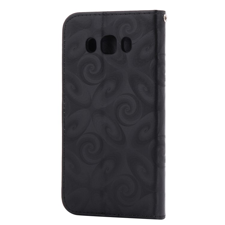 Double-heart Dynamic Quick Sand Spiral Texture Leather Wallet Case for Samsung Galaxy J7 (2016) J710 - Black-3