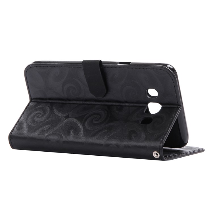 Double-heart Dynamic Quick Sand Spiral Texture Leather Wallet Case for Samsung Galaxy J7 (2016) J710 - Black-5