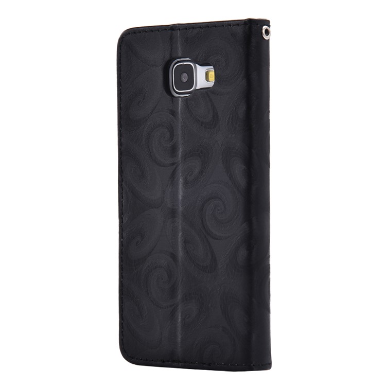 Dynamic Dual-heart Quick Sand Spiral Texture Leather Wallet Case for Samsung Galaxy A5 SM-A510F (2016) - Black-4