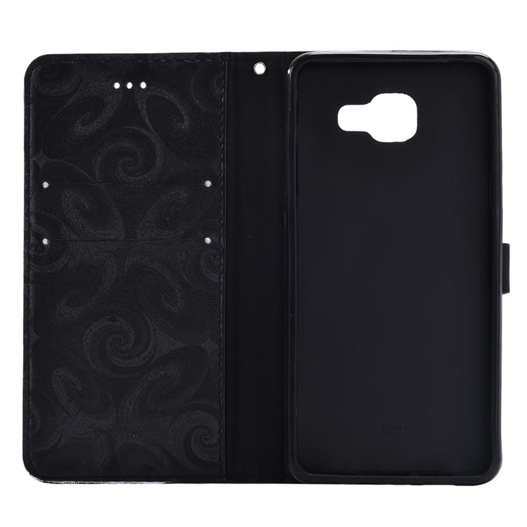 Dynamic Dual-heart Quick Sand Spiral Texture Leather Wallet Case for Samsung Galaxy A5 SM-A510F (2016) - Black-5