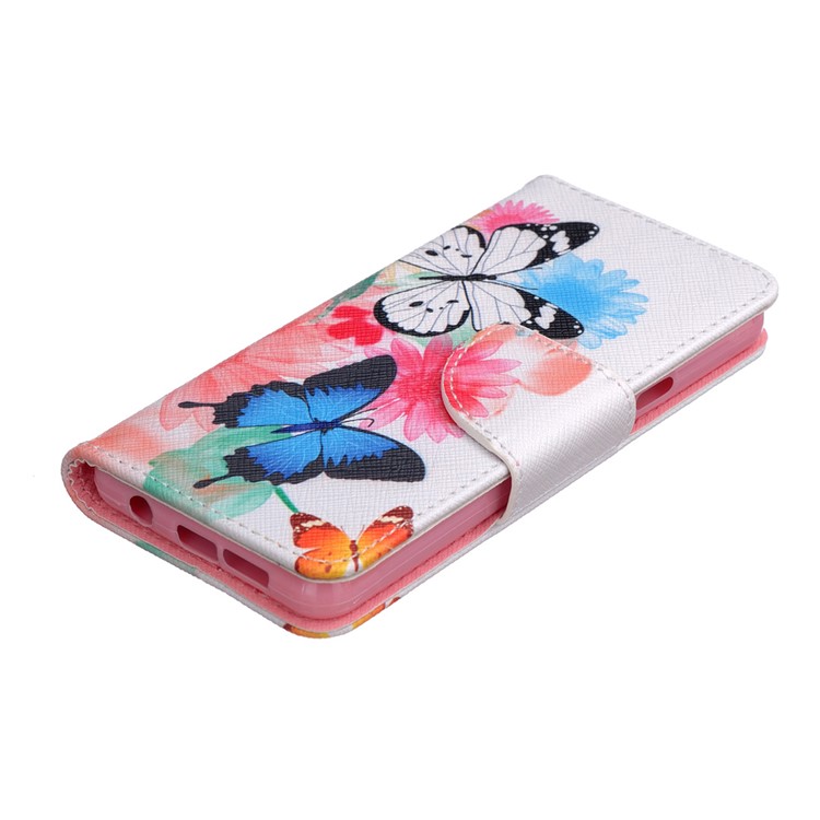 Patterned PU Leather Wallet Case for Samsung Galaxy A3 A310F (2016) - Beautiful Butterflies and Flowers-4