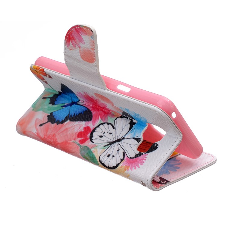 Patterned PU Leather Wallet Case for Samsung Galaxy A3 A310F (2016) - Beautiful Butterflies and Flowers-6