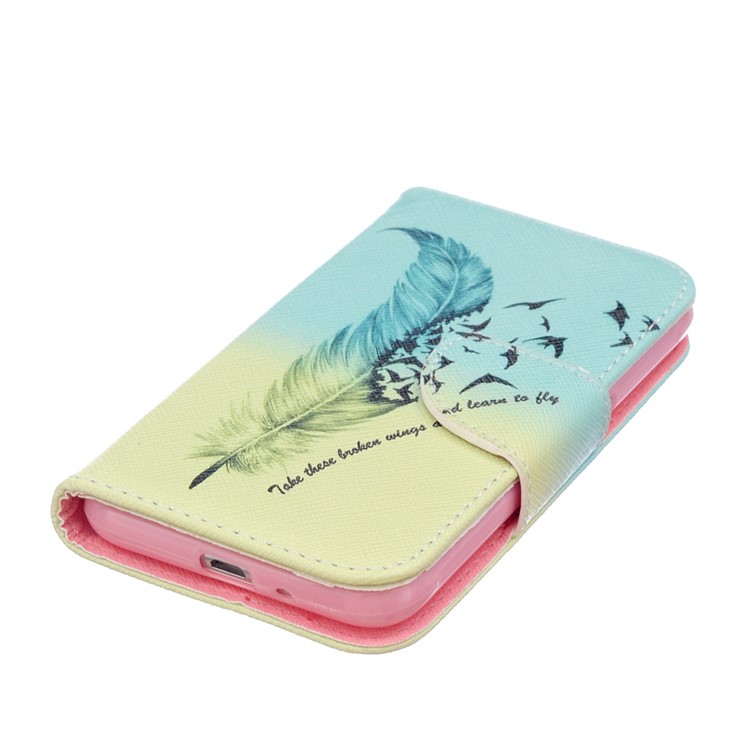 Patterned Leather Wallet Phone Case for Samsung Galaxy J1 (2016) J120 - Quill Pen and Quote-5