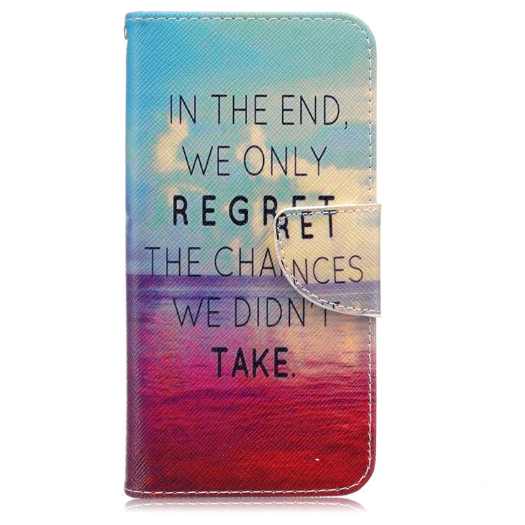 Printing Pattern Wallet Leather Case for Samsung Galaxy J5 (2016) SM-J510 - Sea View and Quote-1