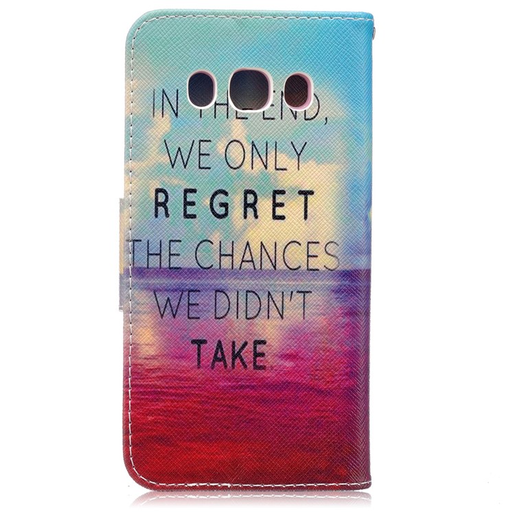 Printing Pattern Wallet Leather Case for Samsung Galaxy J5 (2016) SM-J510 - Sea View and Quote-2
