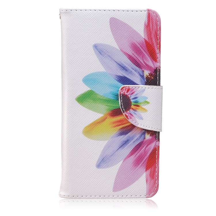 Patterned Leather Wallet Mobile Cover for Samsung Galaxy A5 SM-A510F (2016) - Colorful Sunflower-1