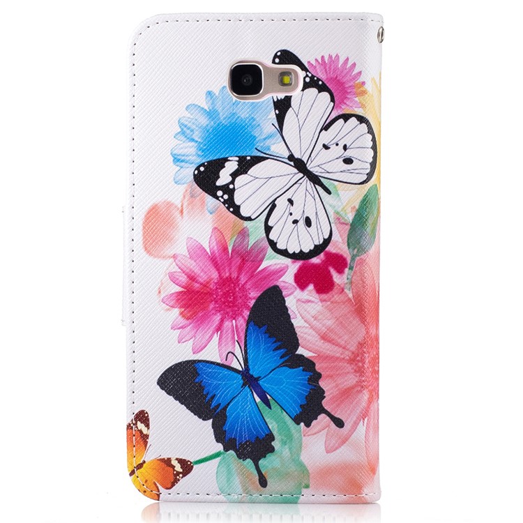 Wallet Leather Stand Case for Samsung Galaxy J5 Prime/On5 2016 - Butterfly Pattern-3