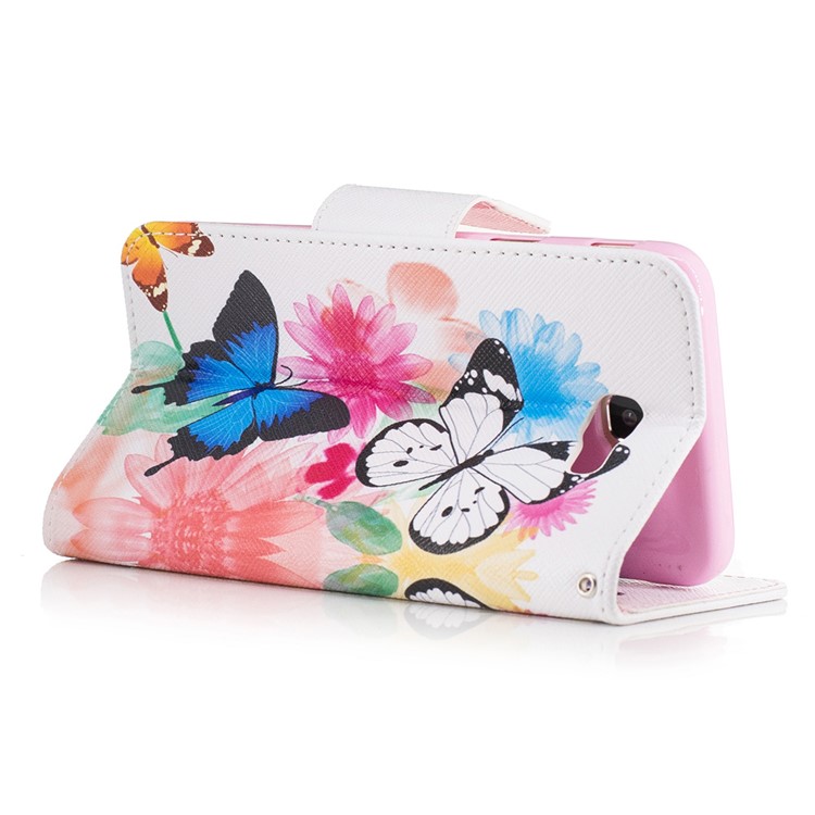 Wallet Leather Stand Case for Samsung Galaxy J5 Prime/On5 2016 - Butterfly Pattern-4