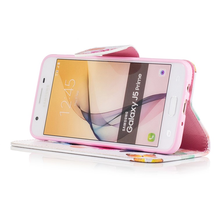 Wallet Leather Stand Case for Samsung Galaxy J5 Prime/On5 2016 - Butterfly Pattern-5