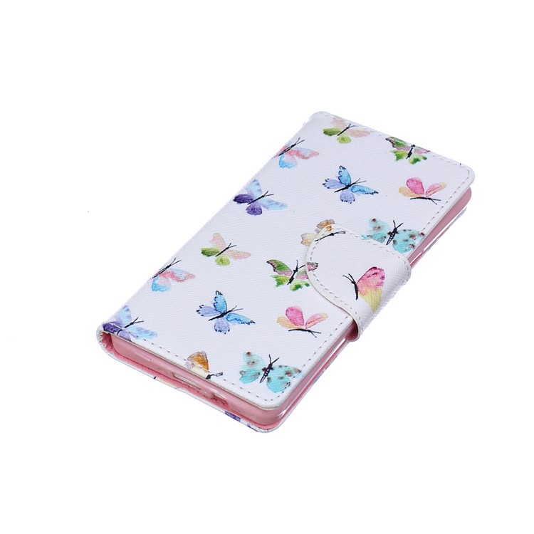Patterned Leather Wallet Shell for Samsung Galaxy A5 SM-A500F - Many Colorful Butterflies-4