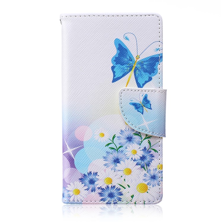 

Patterned Leather Stand Mobile Cover for Samsung Galaxy A5 SM-A500F - Butterfly and Daisy Flower