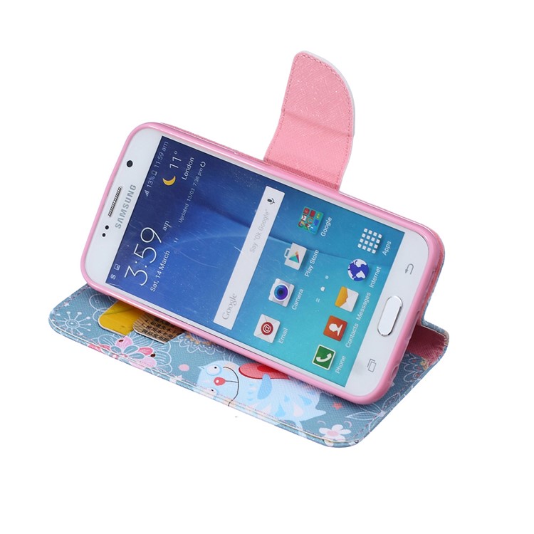 Pattern Printing Leather Wallet Case for Samsung Galaxy S6 SM-G920 - Cartoon Pattern-6
