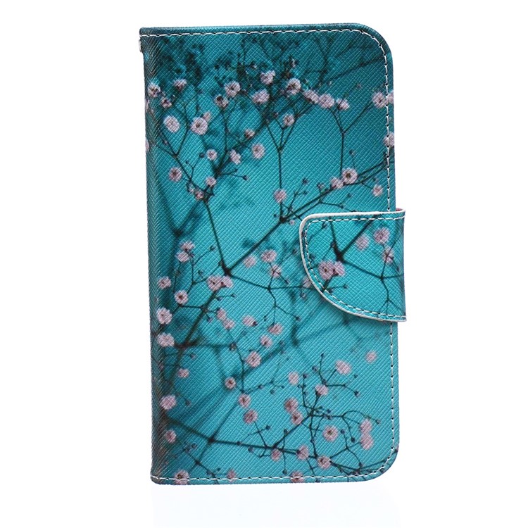 Patterned Wallet Leather Case for Samsung Galaxy S5 G900 - Pink Floret-1