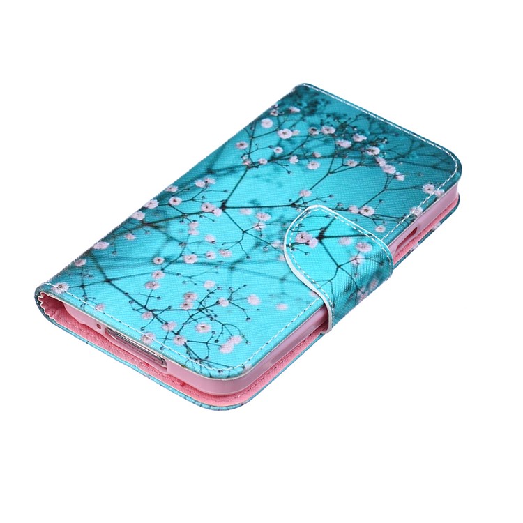 Patterned Wallet Leather Case for Samsung Galaxy S5 G900 - Pink Floret-3