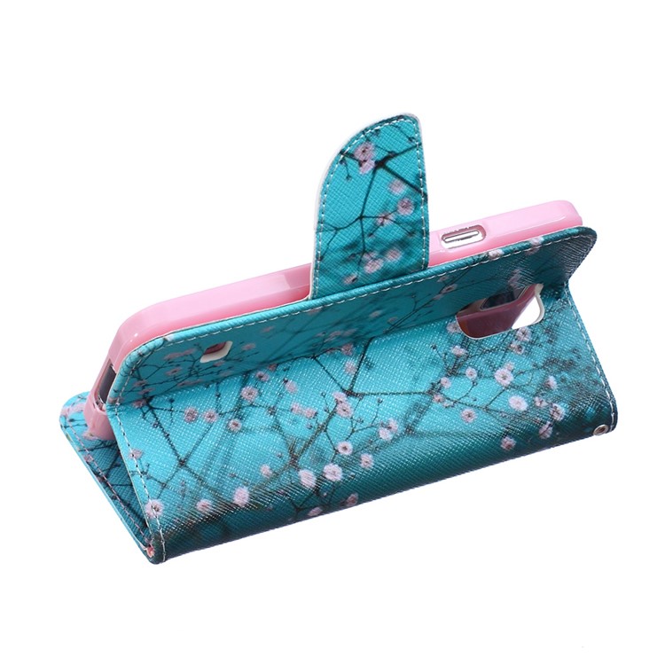 Patterned Wallet Leather Case for Samsung Galaxy S5 G900 - Pink Floret-6