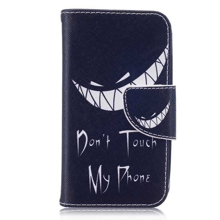 For Samsung Galaxy J1 mini Patterned Wallet Leather Case - Ghost and Do Not Touch My Phone-1