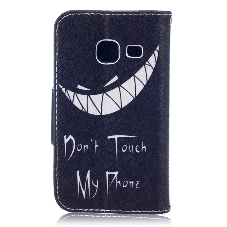 For Samsung Galaxy J1 mini Patterned Wallet Leather Case - Ghost and Do Not Touch My Phone-2