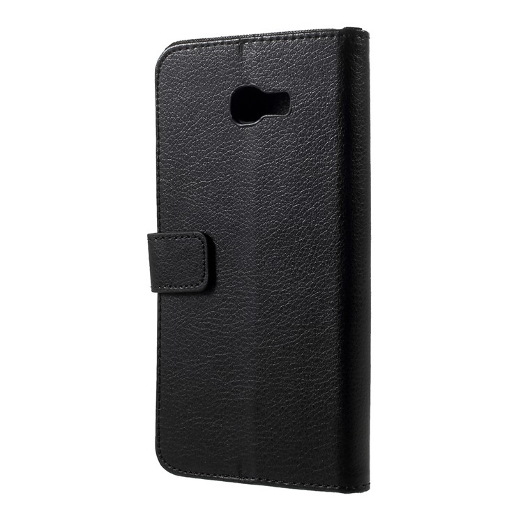 Litchi Skin Leather Wallet Stand Phone Case for Samsung Galaxy A7 (2017) A720 - Black-3
