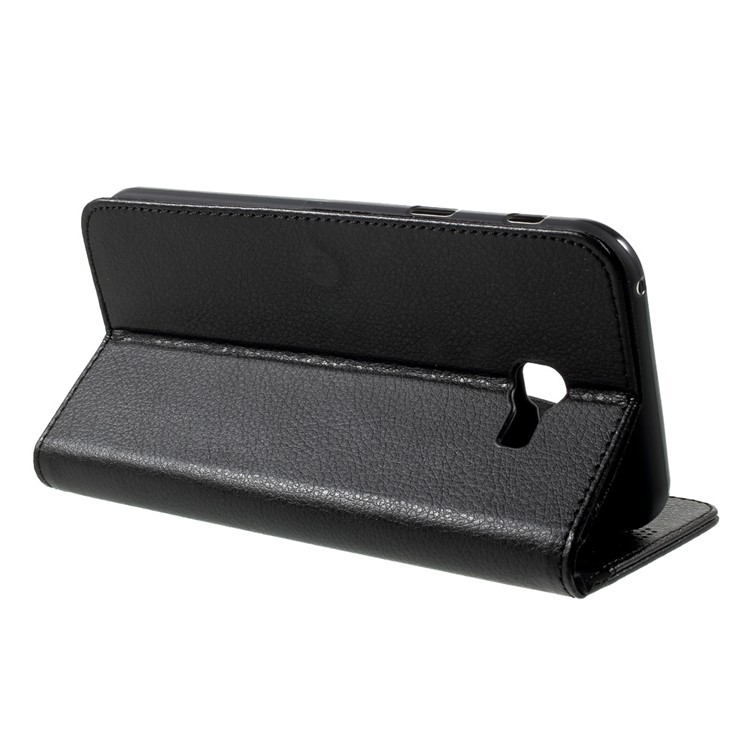 Litchi Skin Leather Wallet Stand Phone Case for Samsung Galaxy A7 (2017) A720 - Black-4